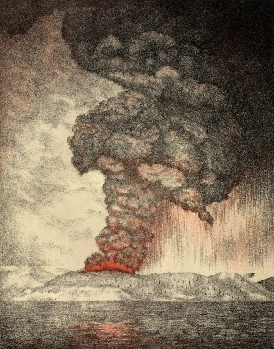 Krakatoa erupts