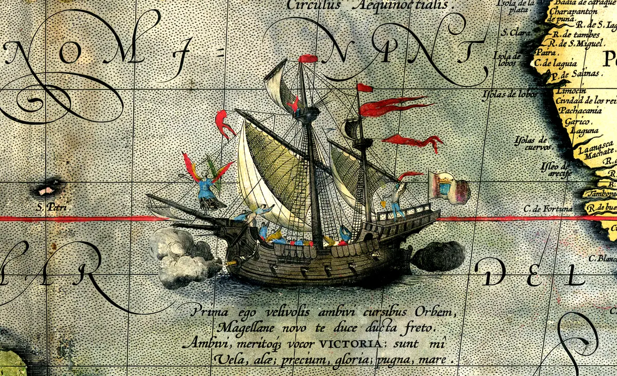 Magellan's expedition sails around the world