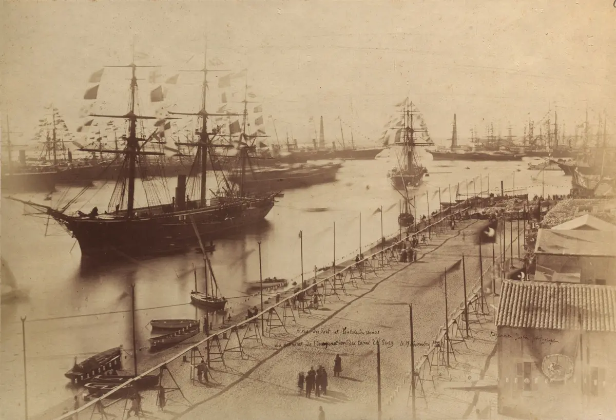 The Suez Canal opens