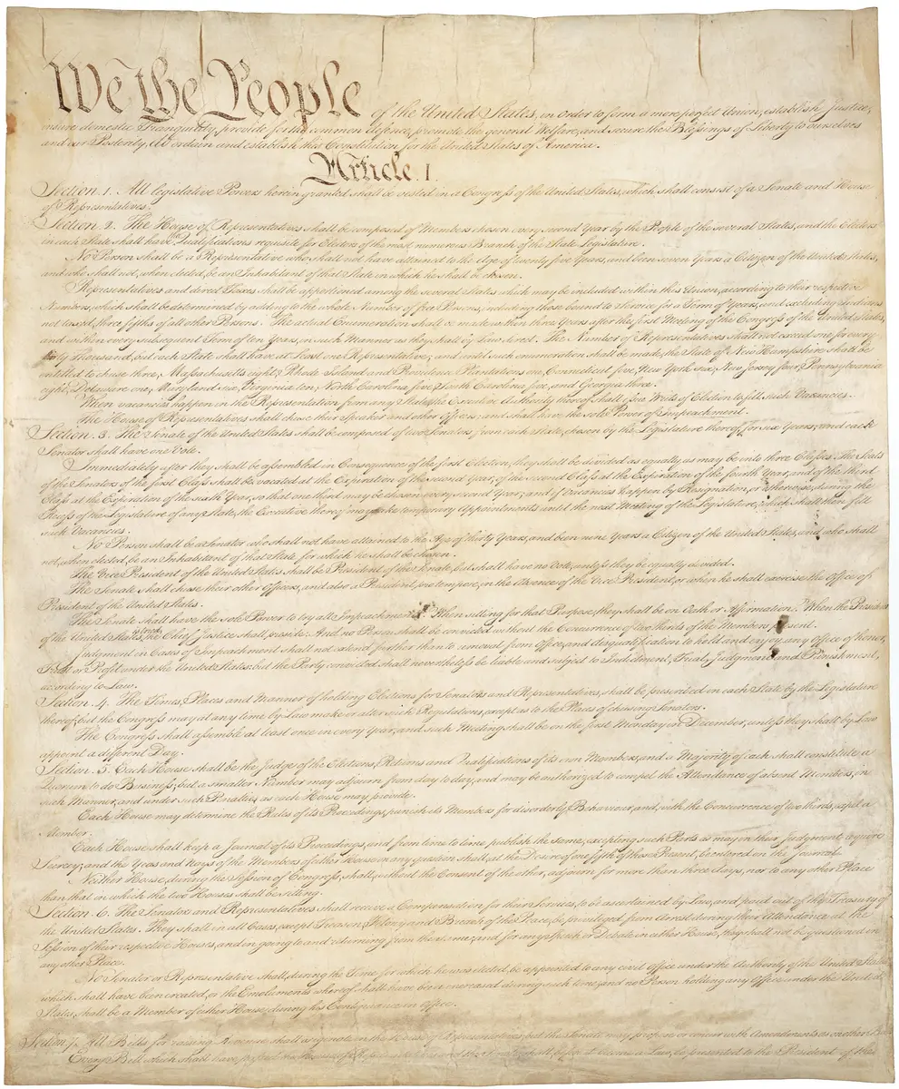 The US Constitution is written